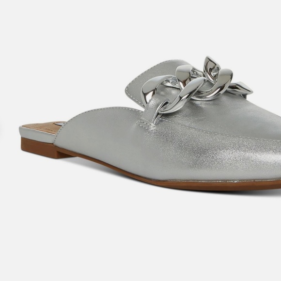 Steve Madden Women's Fleur Tailored Chain Mule Loafer Flats 8 M - Picture 4 of 4